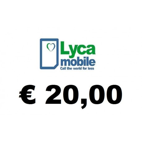 Ricarica pin LYCAMOBILE € 20,00