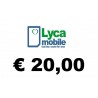 Ricarica pin LYCAMOBILE € 20,00