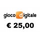 Ricarica GIOCO DIGITALE € 25,00 