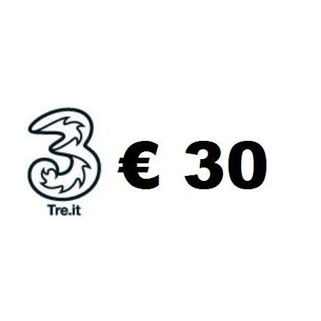 Ricarica TRE online 30,00 EURO